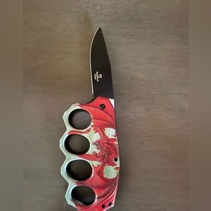 Brand new first knife red green black colore